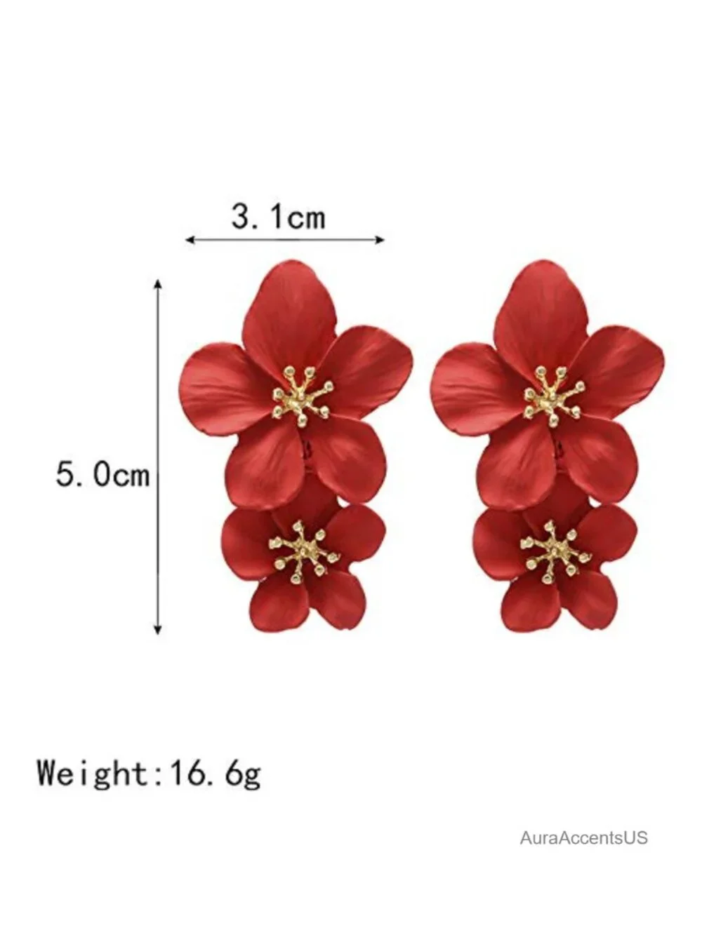 Boho Flower Dangle Earrings Layered Petal Drop Alloy Chic Wedding Jewelry